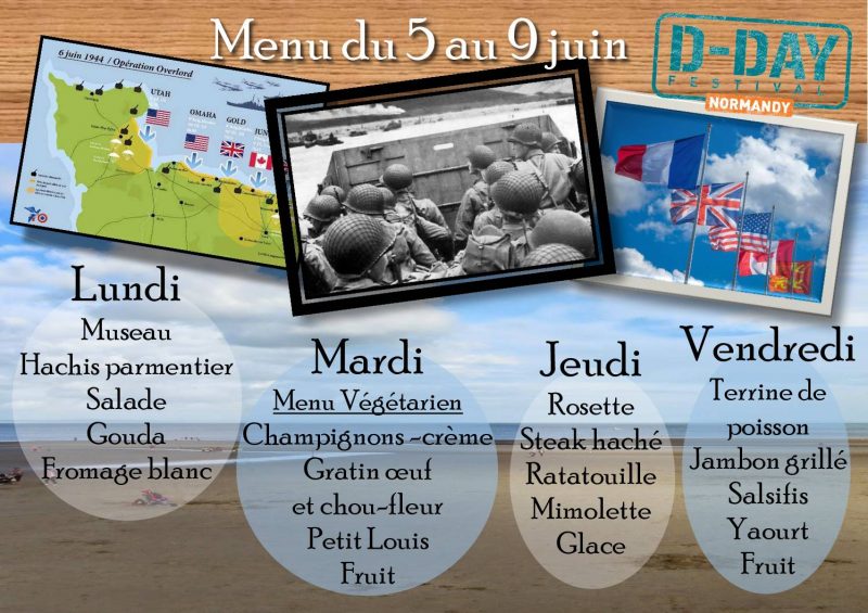 Menu du 5 au 9 juin