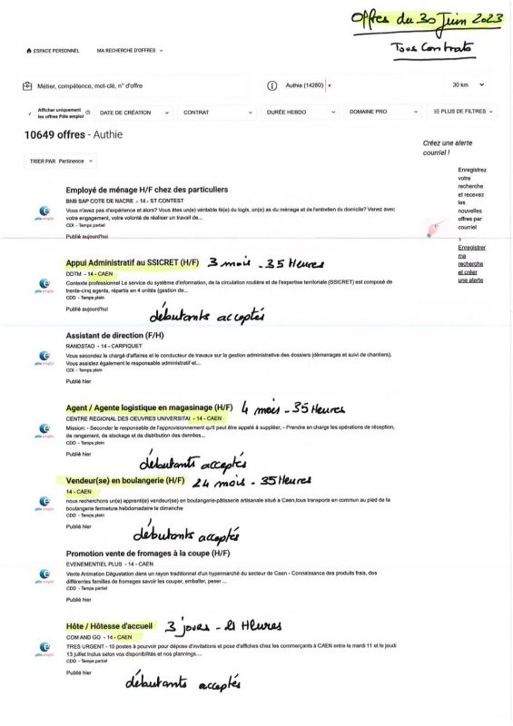 A.I.A.E : Offres d’emploi du 30/06