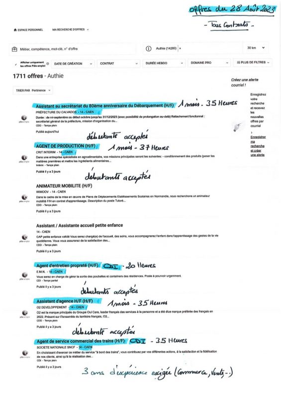 A.I.A.E : Offres d’emploi du 28/08