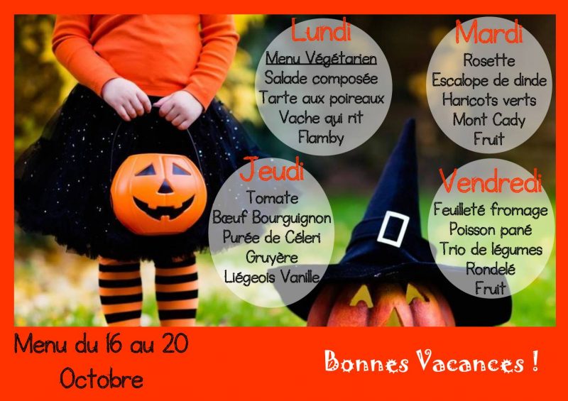 Menu du 16 au 20 octobre