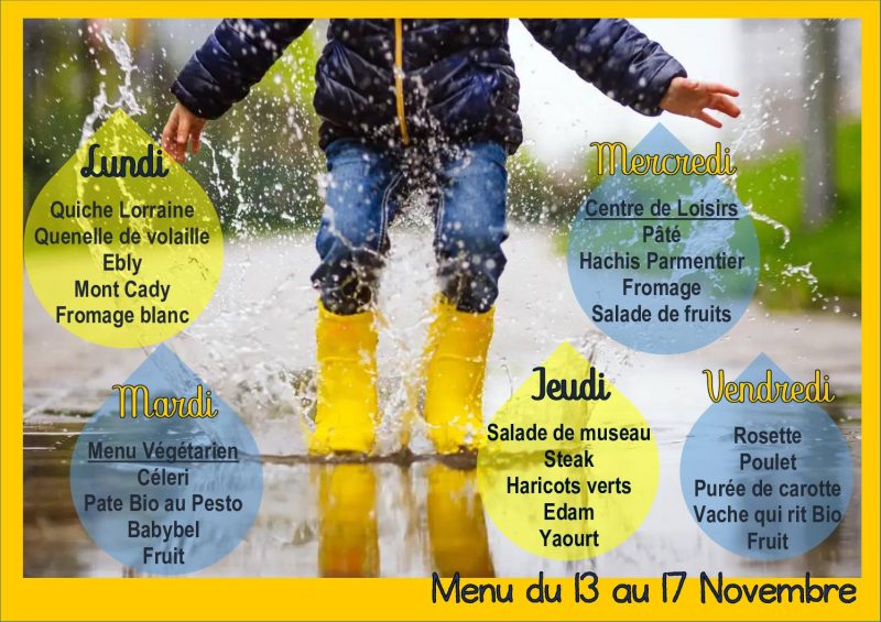 Menu du 13 au 17 novembre