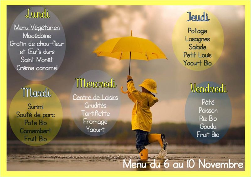 Menu du 06 au 10 novembre