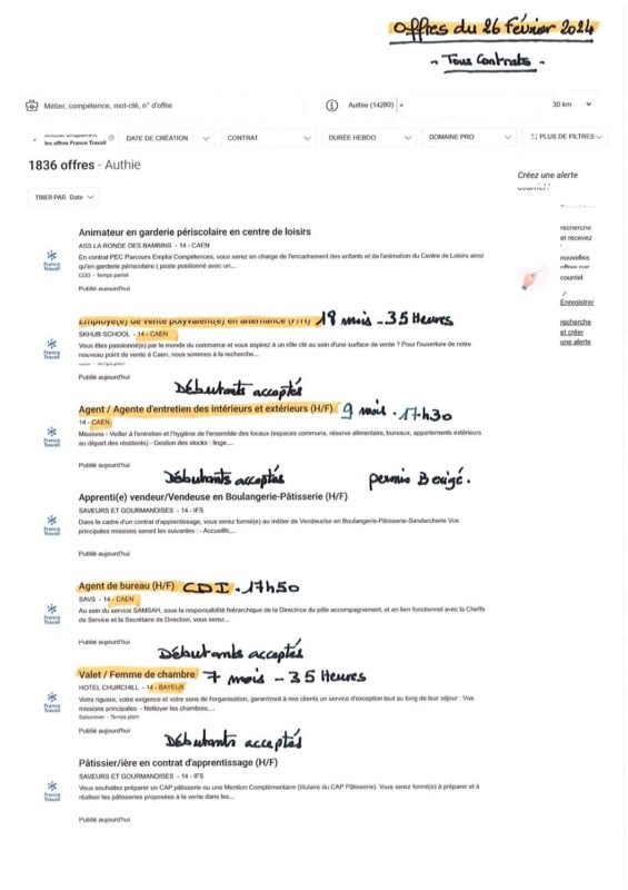 A.I.A.E : Offres d’emploi du 26/02