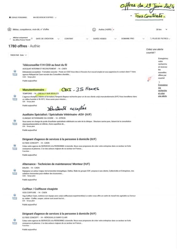 A.I.A.E : Offres d’emploi du 20/06