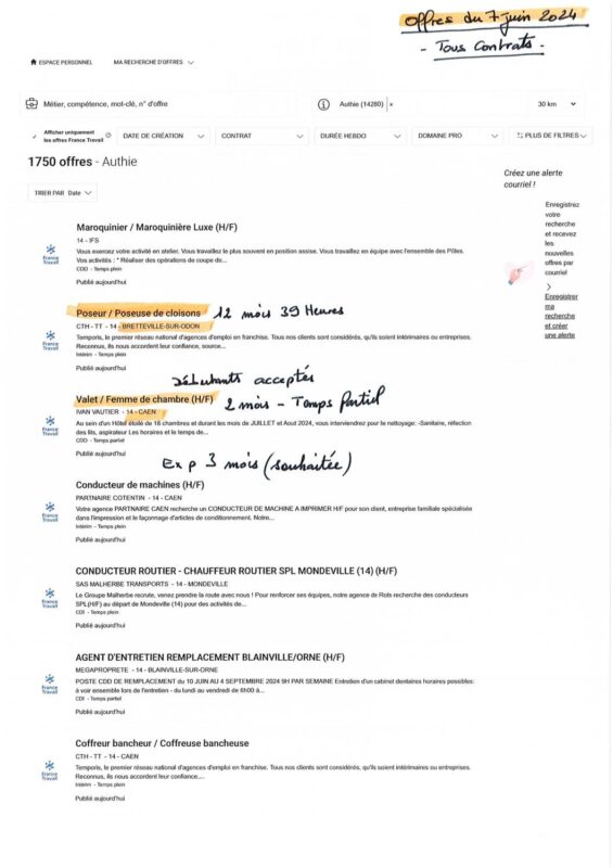 A.I.A.E : Offres d’emploi du 07/06