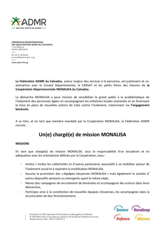 A.I.A.E : Offre d’emploi ADMR