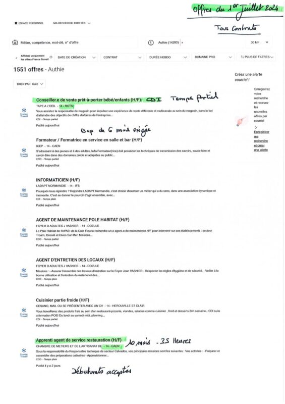 A.I.A.E : Offres d’emploi du 01/07