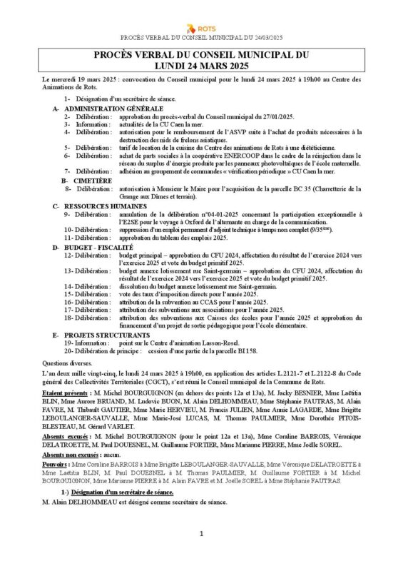 19_05_2025 – Procès-verbal du Conseil municipal
