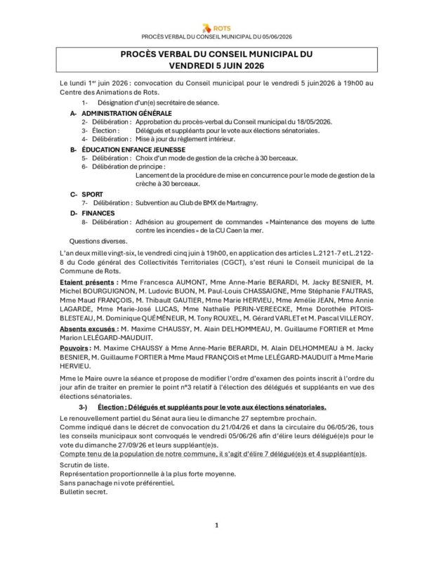 05_06_2026 – Procès-verbal du Conseil municipal