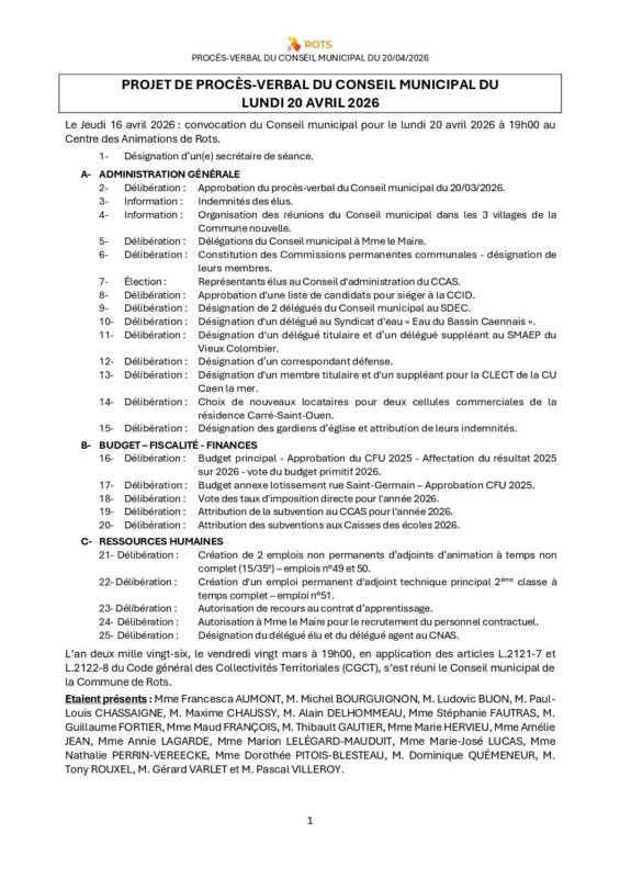 20_04_2026 – Procès-verbal du Conseil municipal
